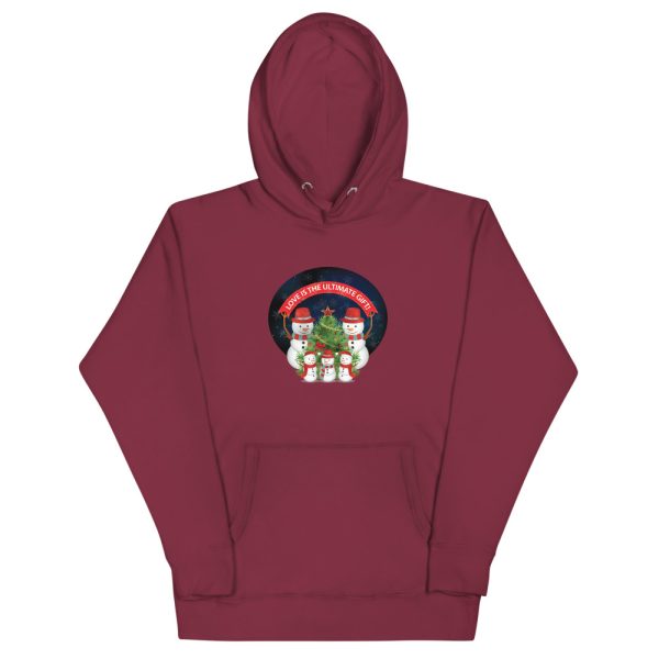 Love Is The Ultimate Gift Snowman Christmas Unisex Hoodie 4